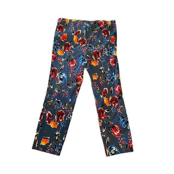 Jules & Leopold Capri Pant Women's Size L Blue Floral Elastic Waistband Pull-On - Picture 2 of 5